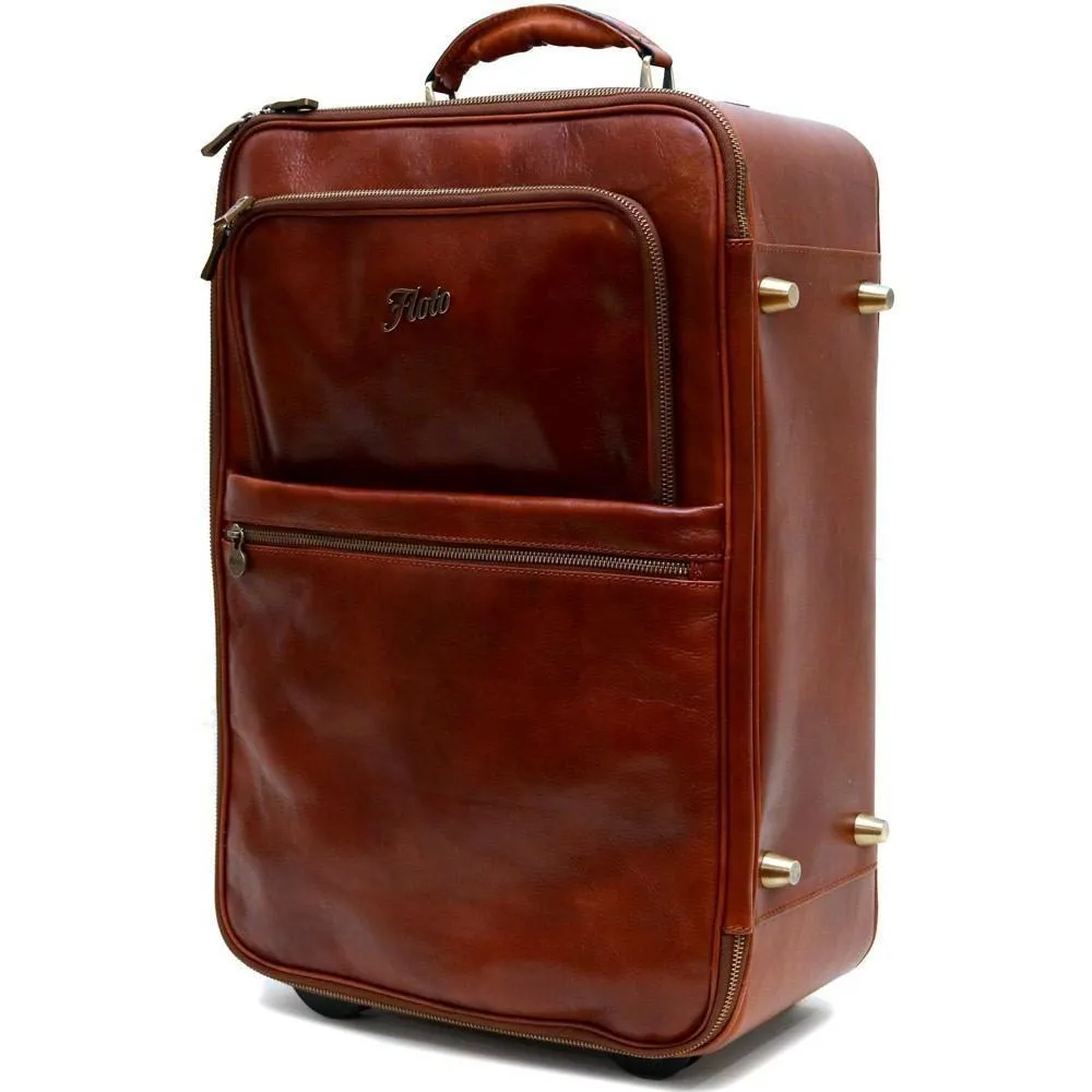 Floto Leather FC Pull Trolley Luggage