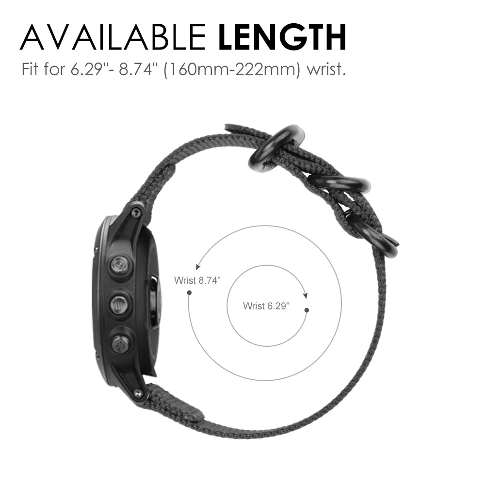 Garmin Fenix 7X/6X/5X Plus Soft Nylon Band| Fintie