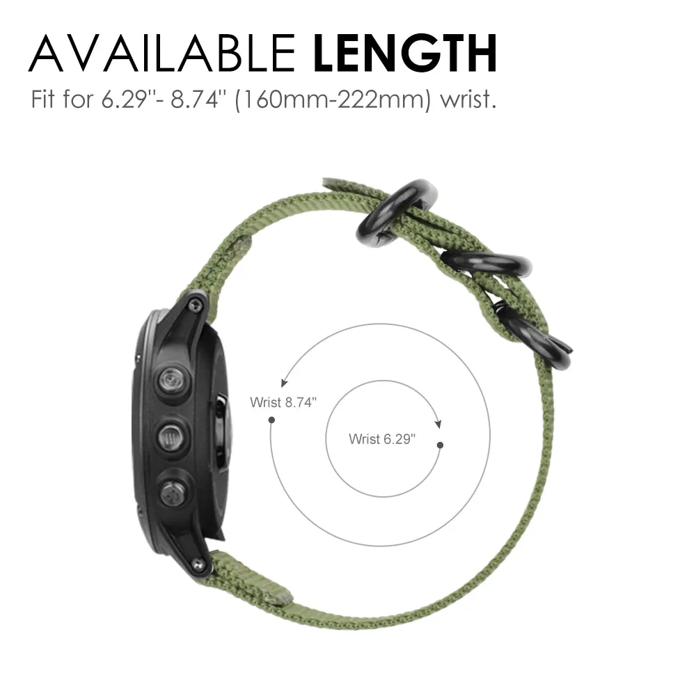 Garmin Fenix 7X/6X/5X Plus Soft Nylon Band| Fintie