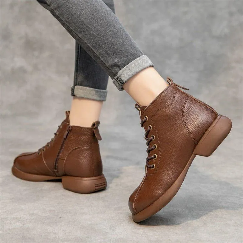 GCSPO00 Ankle Boot - Women's Casual Shoes - Brown Leather