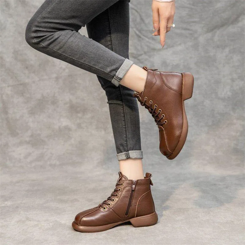 GCSPO00 Ankle Boot - Women's Casual Shoes - Brown Leather