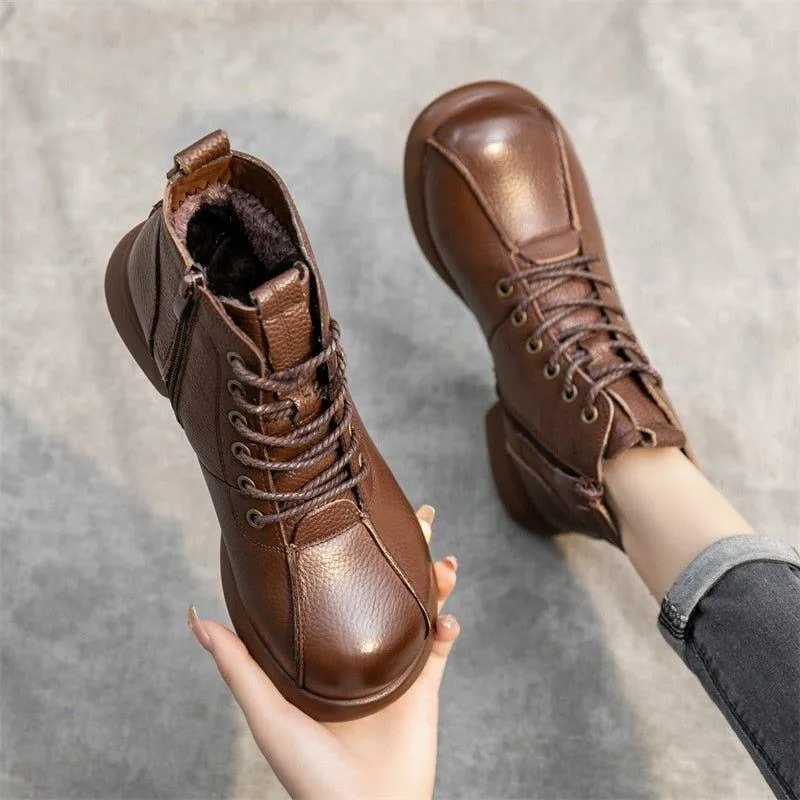 GCSPO00 Ankle Boot - Women's Casual Shoes - Brown Leather