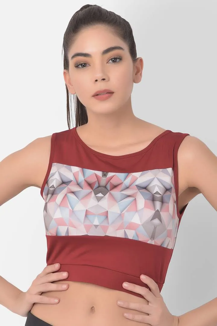 Geometric Print Sports Crop Top