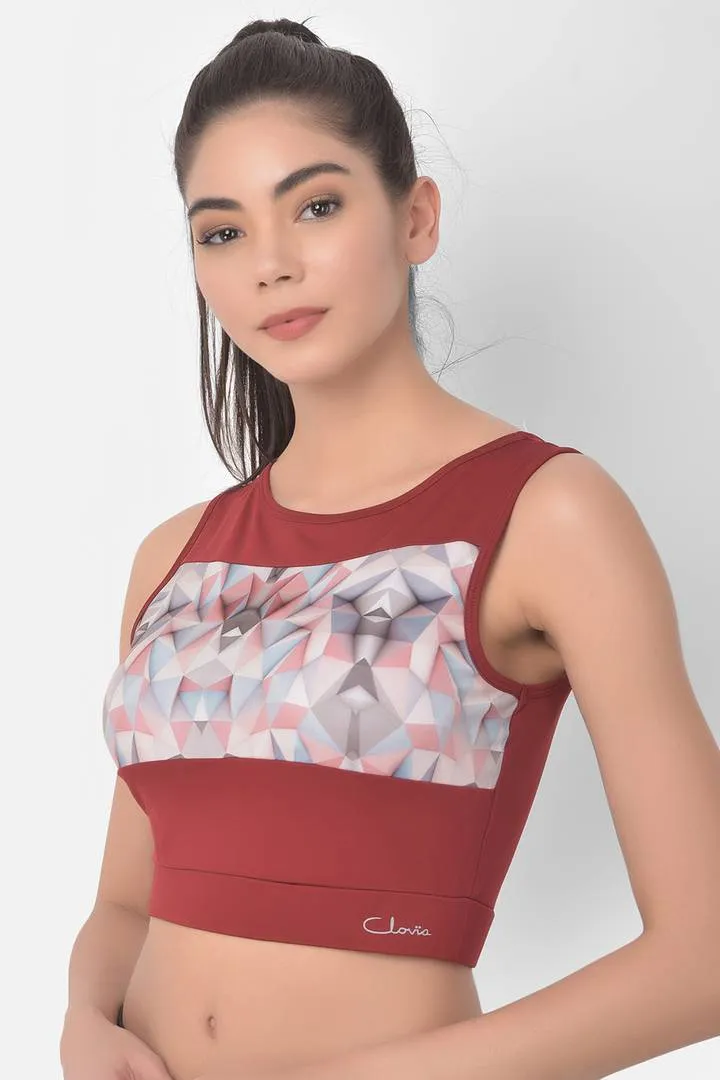 Geometric Print Sports Crop Top