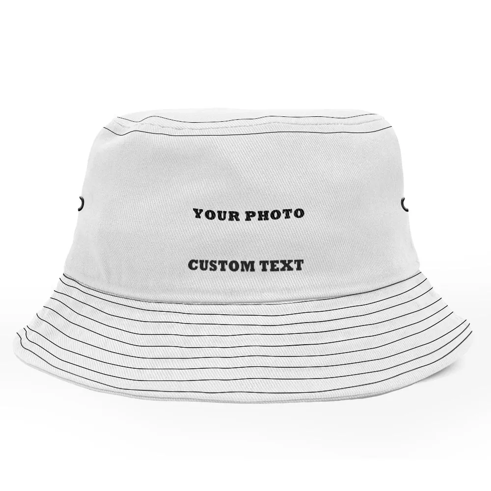 Gift for Him Bucket Hat Unisex Custom Face Personalised Wide Brim Outdoor Summer Sun Cap Hiking Beach Sports Hats