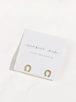 Gold Horseshoe Stud Earrings