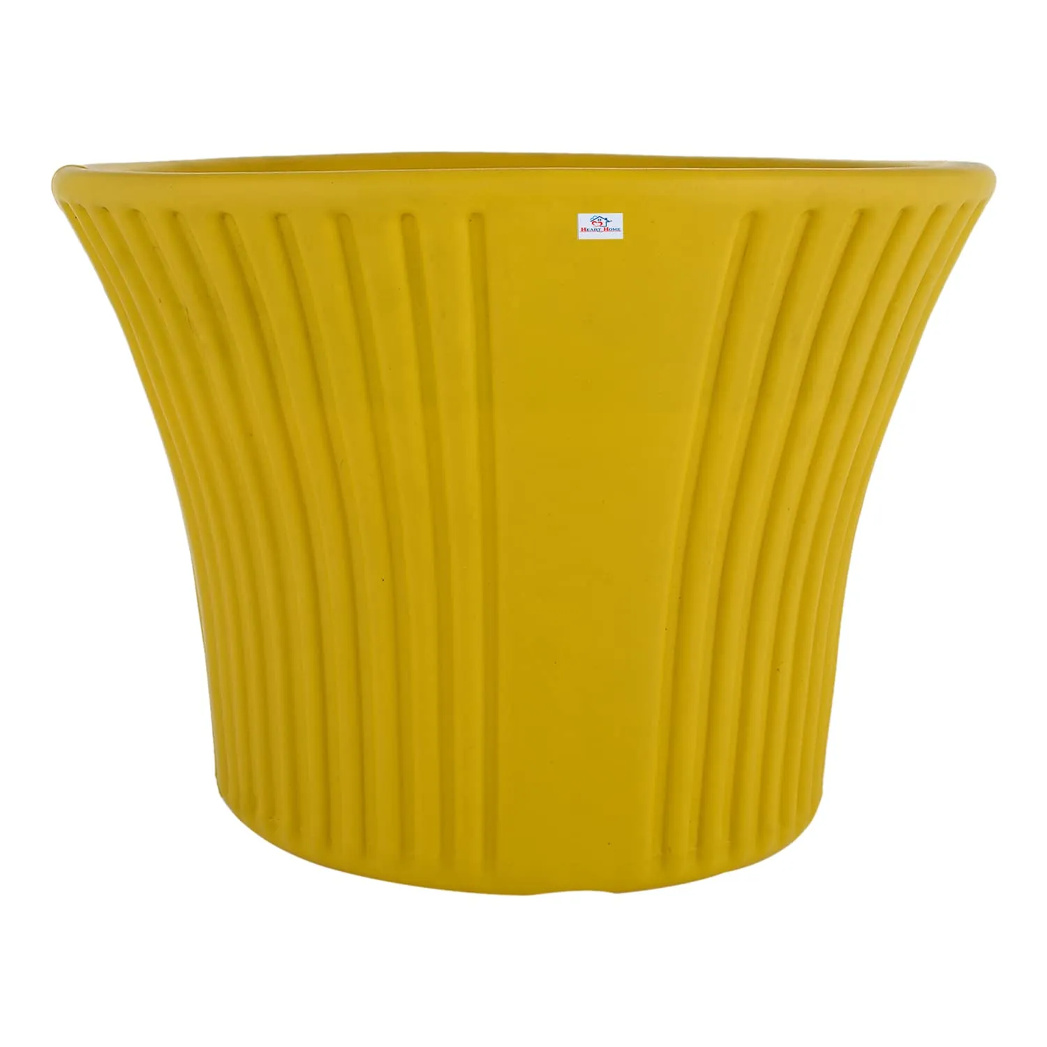 Heart Home Sunshine Flower Pot|Durable Plastic Flower Pots|Planters for Home Décor|Garden|Living Room|Balcony|8 Inch|Pack of 3 (Yellow)