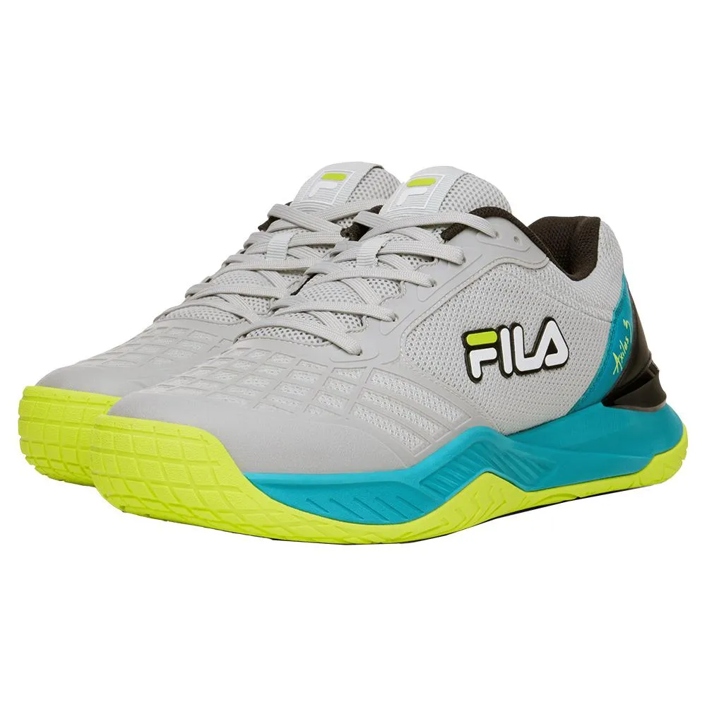 Juniors` Axilus 3 Tennis Shoes Glacier Gray and Scuba Blue