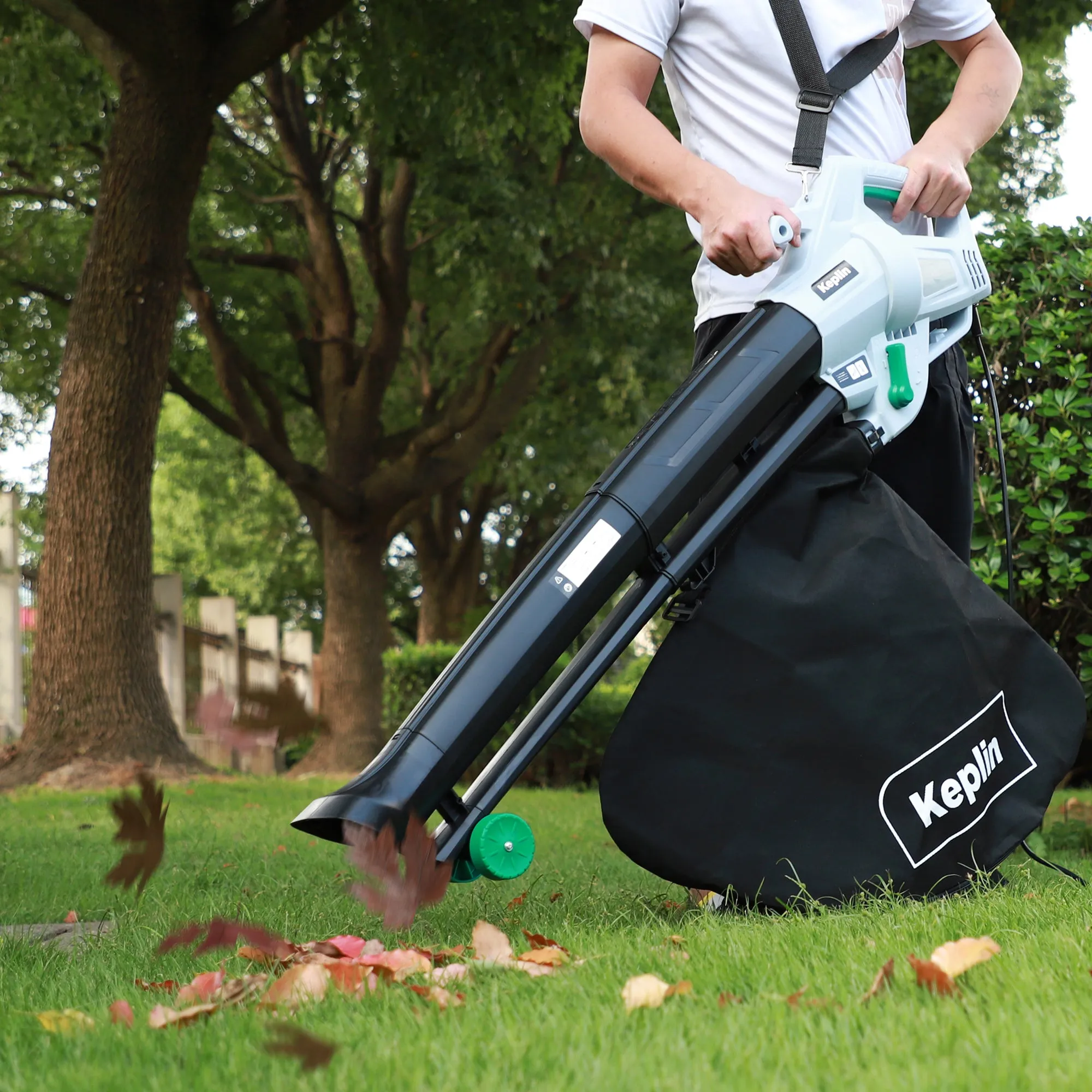 Keplin 3-in-1 Leaf Blower, Garden Vacuum & Mulcher - 45L Collection Bag for Easy & Efficient Cleaning