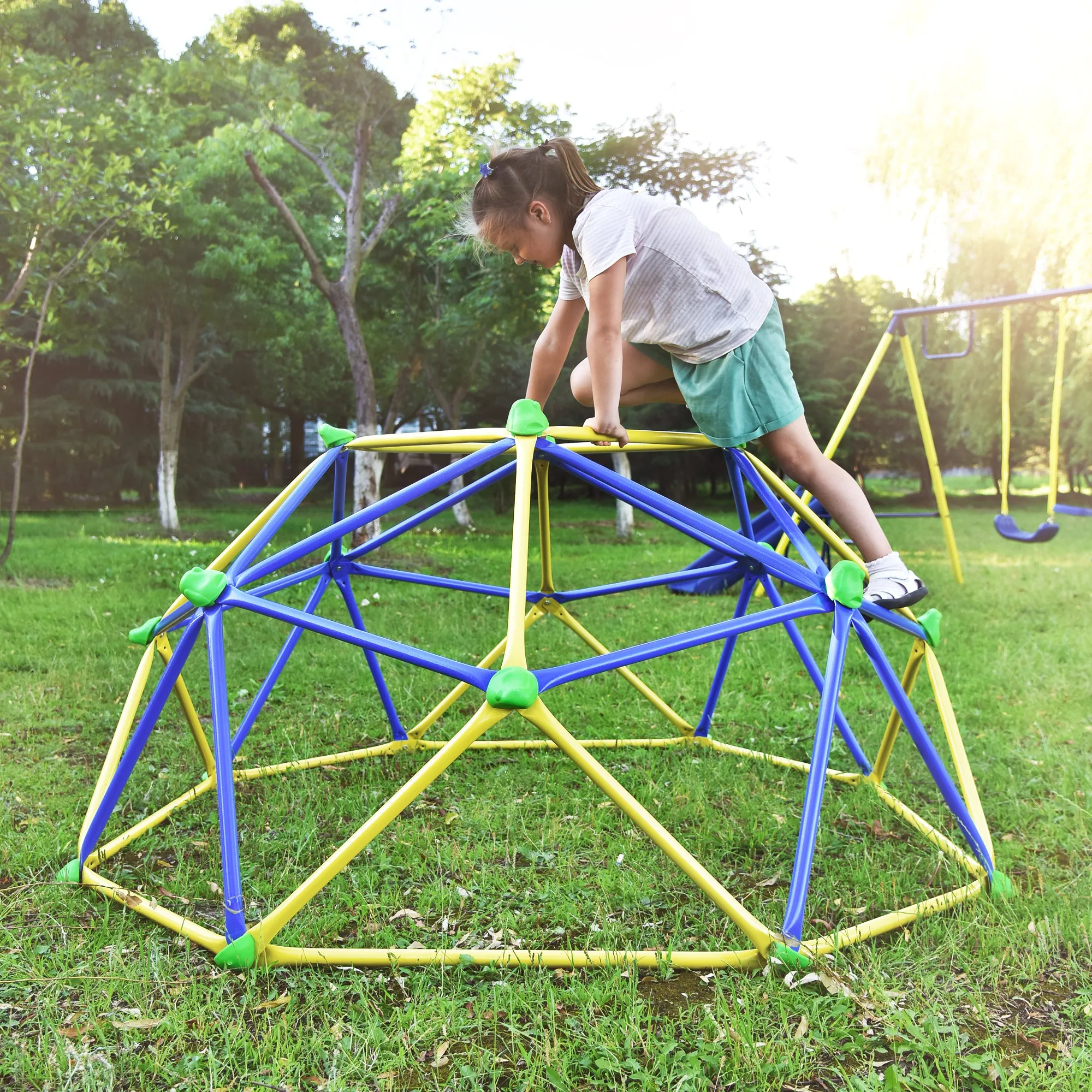 Kids Climbing Dome Jungle Gym - 6 ft Geometric Playground