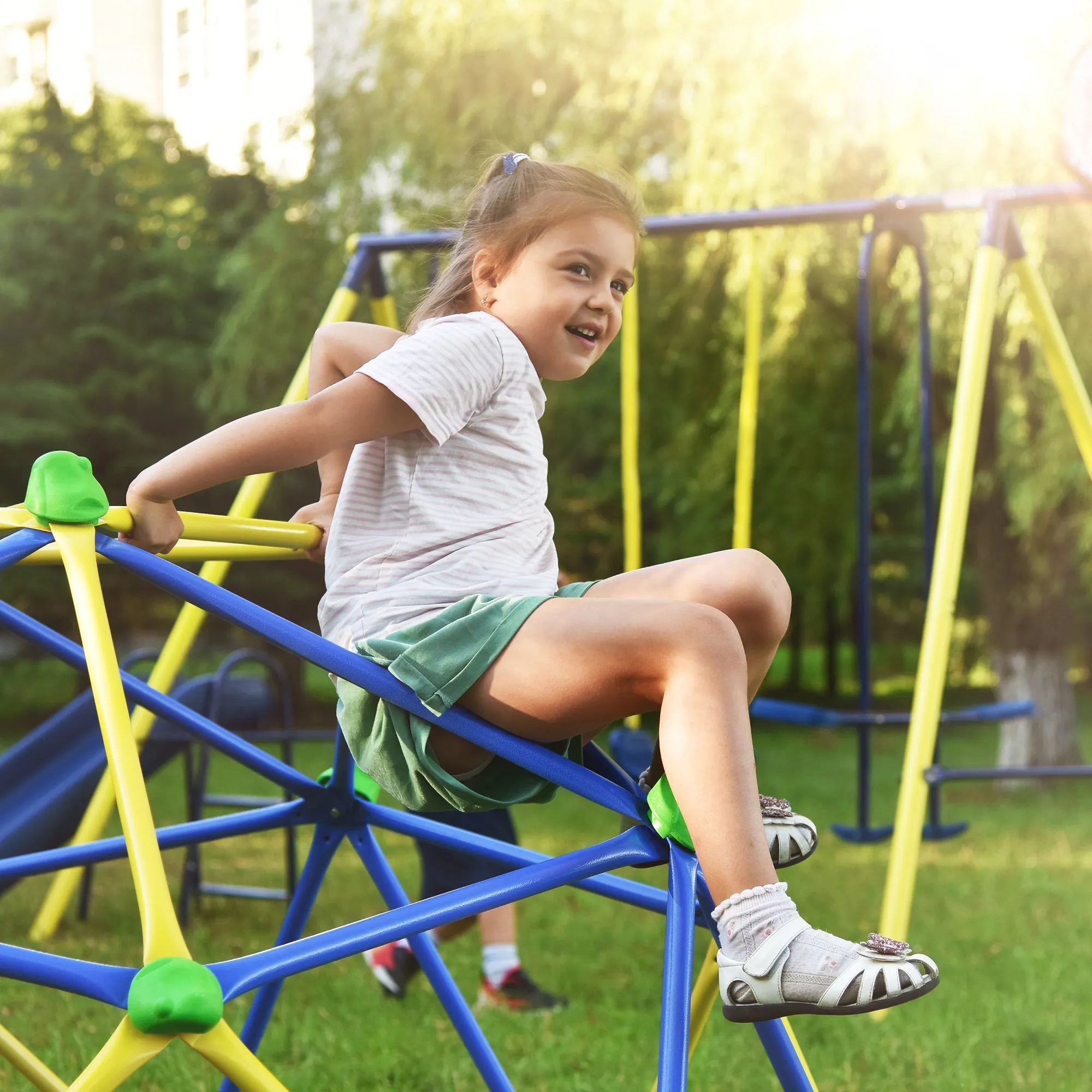 Kids Climbing Dome Jungle Gym - 6 ft Geometric Playground