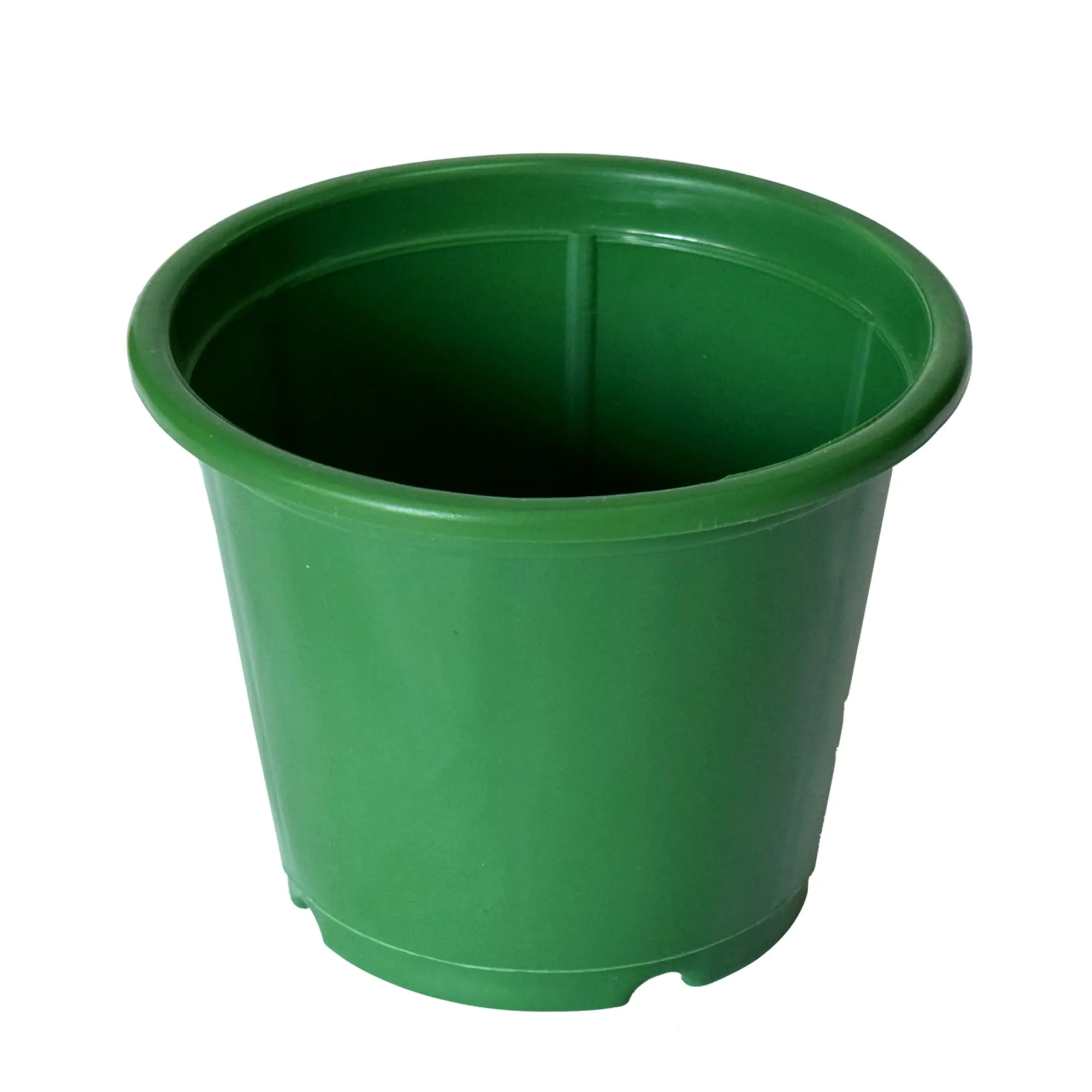 Kuber Industries Durable Plastic Flower Pot|Gamla with Drain Holes for Indoor Home Decor & Outdoor Balcony,Garden,6"x5",Pack of 3 (Green)