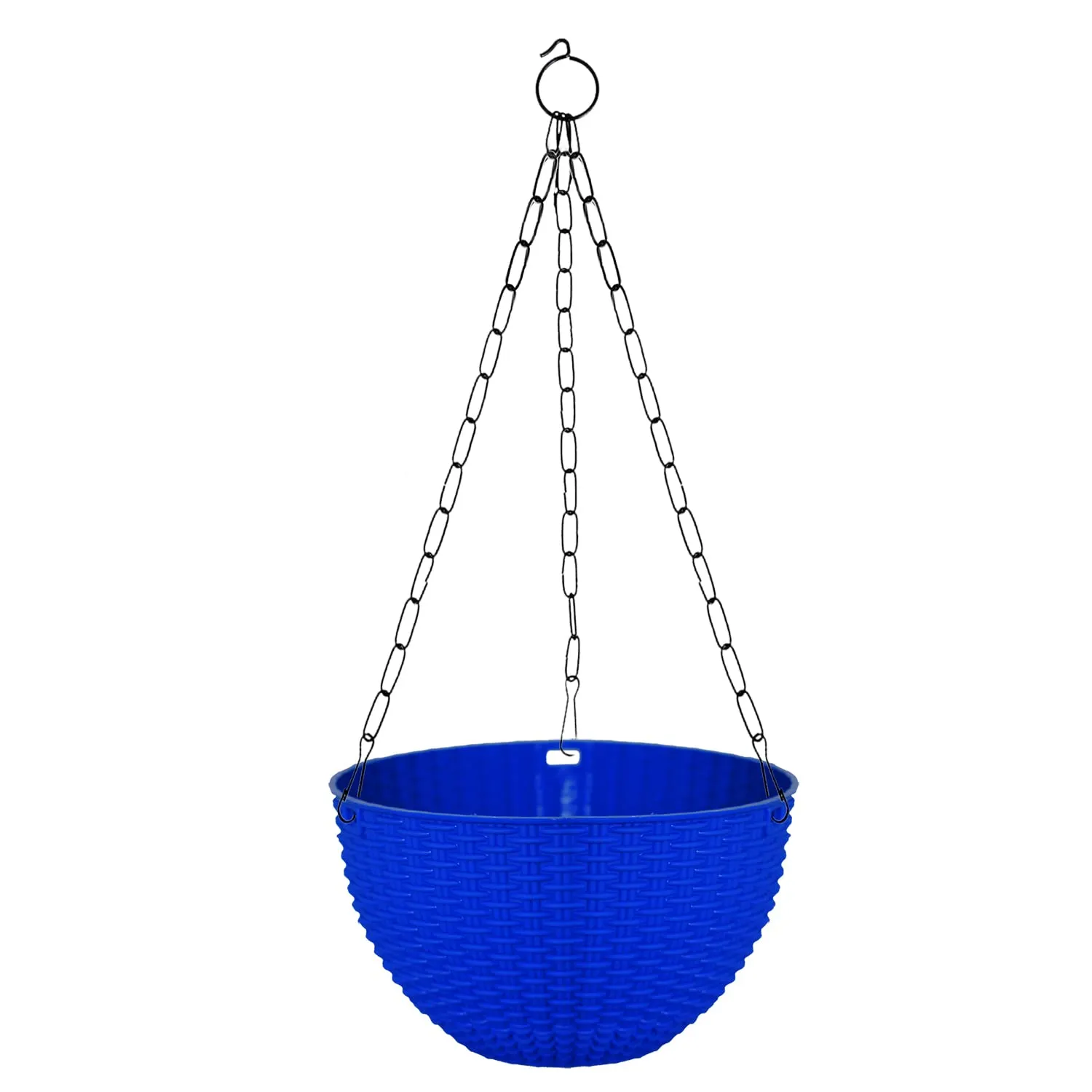 Kuber Industries Plastic Hanging Flower Pot for Balcony & Railing Set of 6 (Blue) 53KM3811