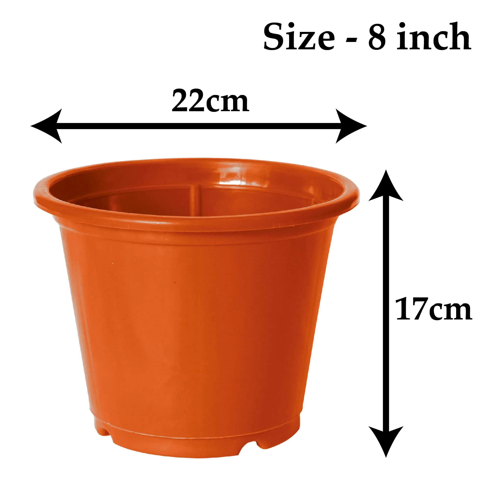 Kuber Industries Plastic Planters|Gamla|Flower Pots for Garden Nursery Home Décor,8"x6",Pack of 3 (Orange,Green,Blue)