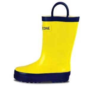 Lone Cone Rain Boots with Easy-On Handles for Toddlers and Kids, Classic Yellow, Little Kid 11