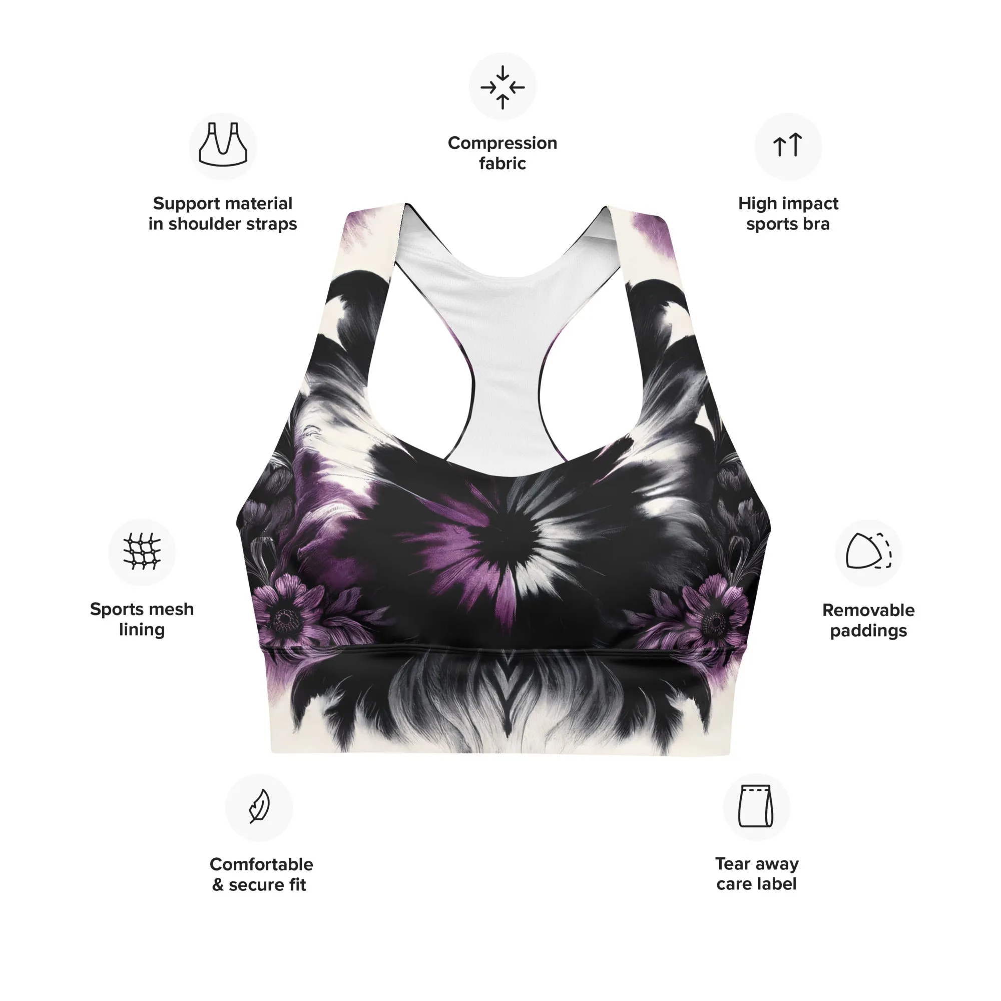 Longline Sports Bra Nightshade Pulse