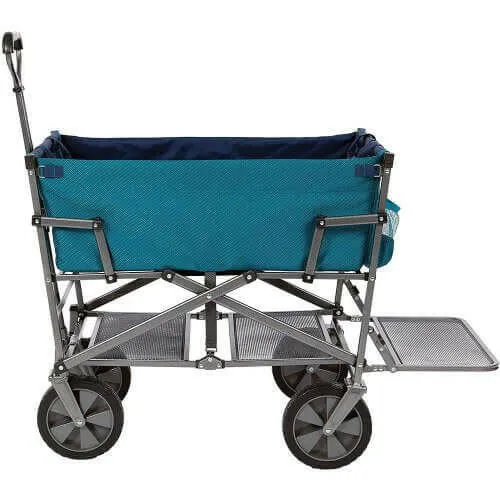 Mac Sports Heavy Duty Steel Double Decker Collapsible Yard Cart Wagon