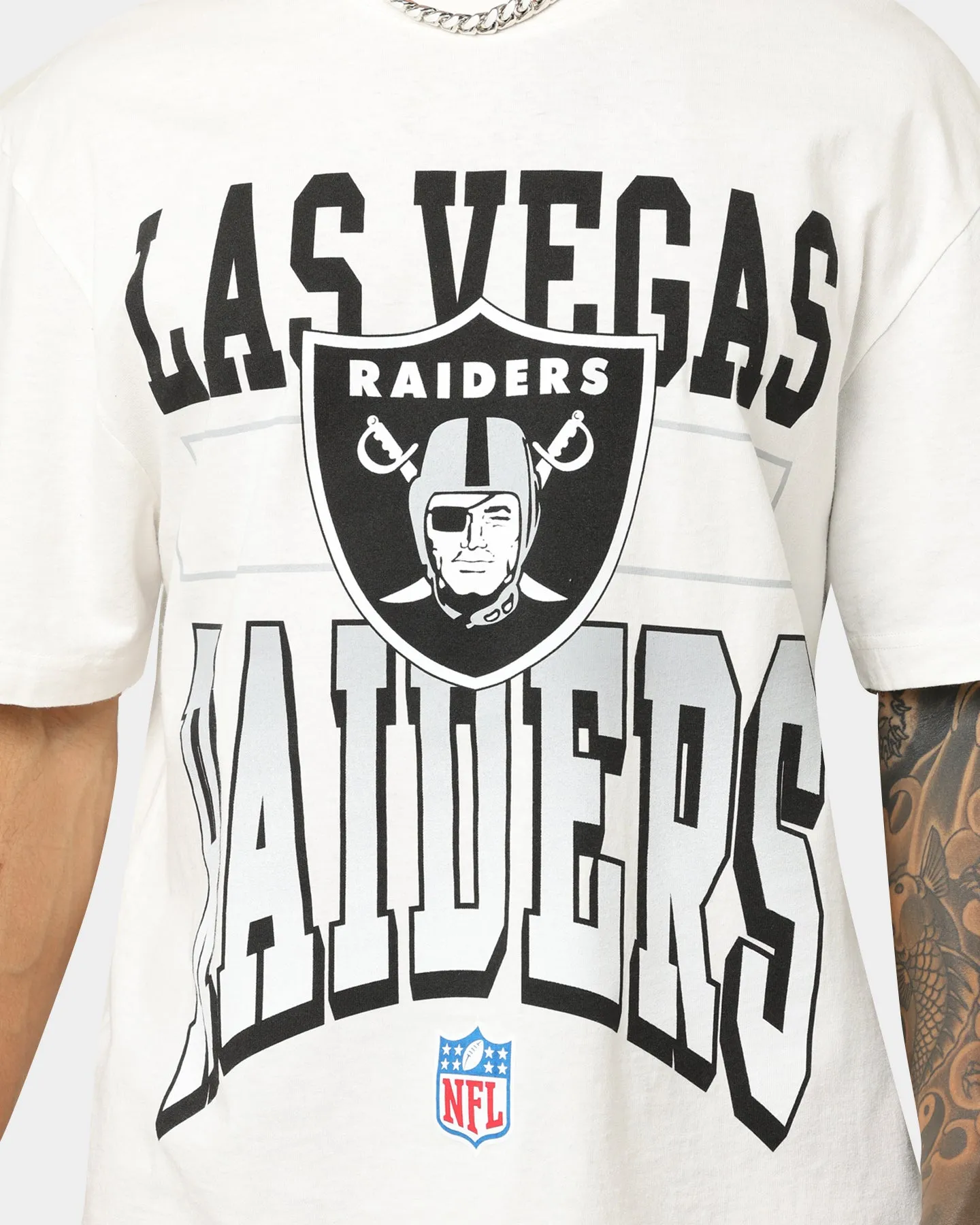 Majestic Athletic Las Vegas Raiders Vintage Sports Graphic T-Shirt Vintage White