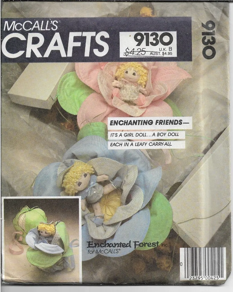 McCalls 9130 Enchanted Forest Dolls Craft Pattern Vintage 1980s