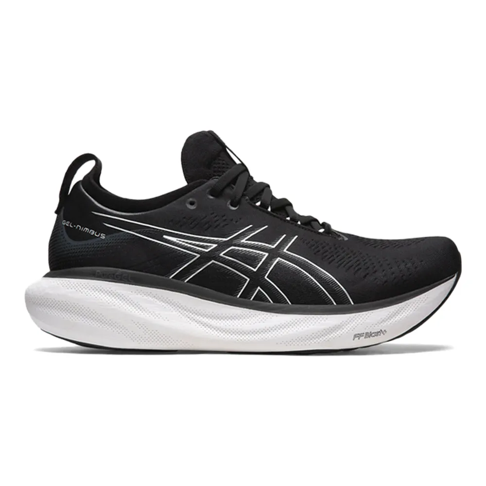 Men's Asics Gel-Nimbus 25, Black/Pure Silver, 7.5 2E Wide