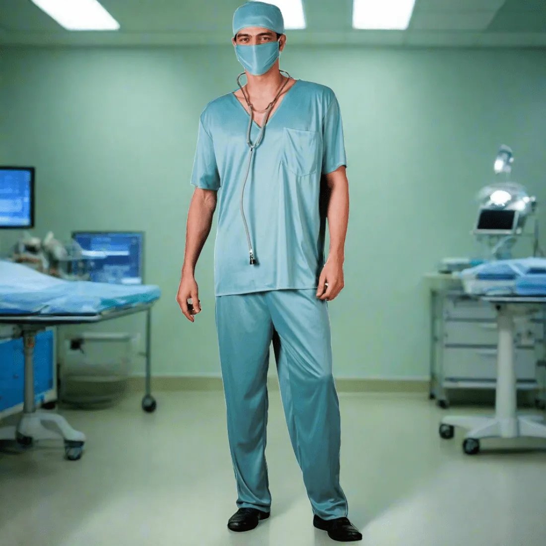 Mens ER Surgeon Doctor Fancy Dress Halloween Costume