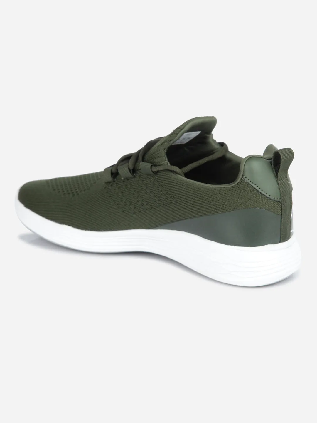 Men's Olive Knitted Lace Up Sneaker (ID7512)