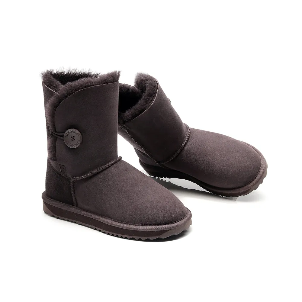 MUBO UGG Women Button Classic UGG BOOTS - Chocolate