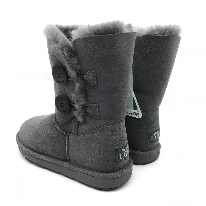 MUBO UGG Women Classic 2 Button 3/4 Short UGG Boots Australian Made Water-resistant