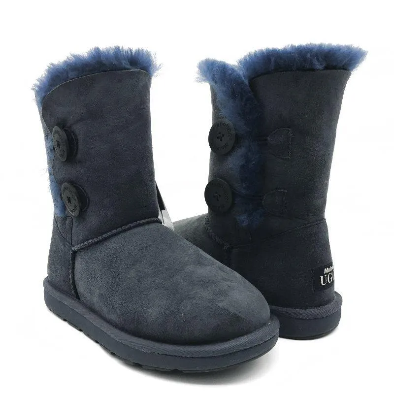 MUBO UGG Women Classic 2 Button 3/4 Short UGG Boots Australian Made Water-resistant