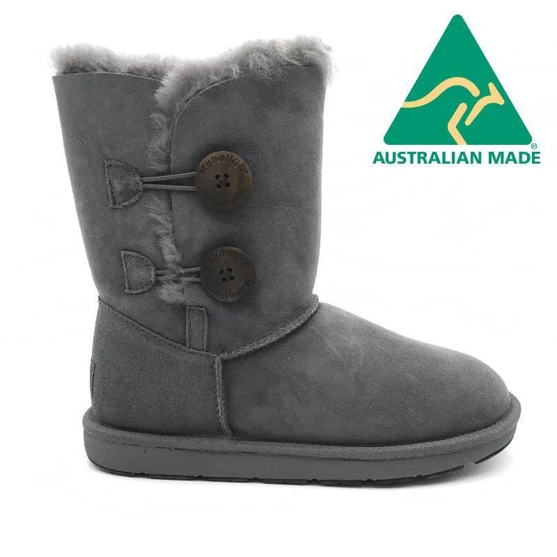 MUBO UGG Women Classic 2 Button 3/4 Short UGG Boots Australian Made Water-resistant