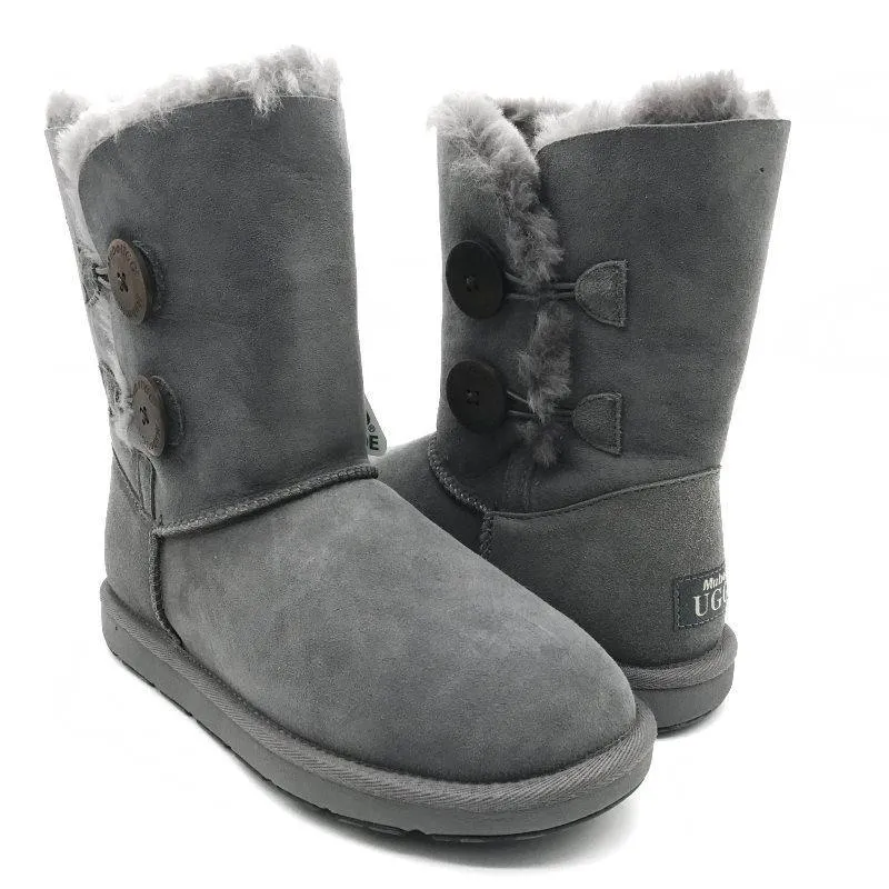 MUBO UGG Women Classic 2 Button 3/4 Short UGG Boots Australian Made Water-resistant