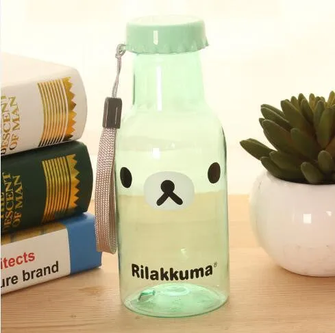 My Water Bottle 500ml Fashion Bear Sports Shaker Bottle For cicycle outdoor Juice Drinkware Readily Space Cup Bottle