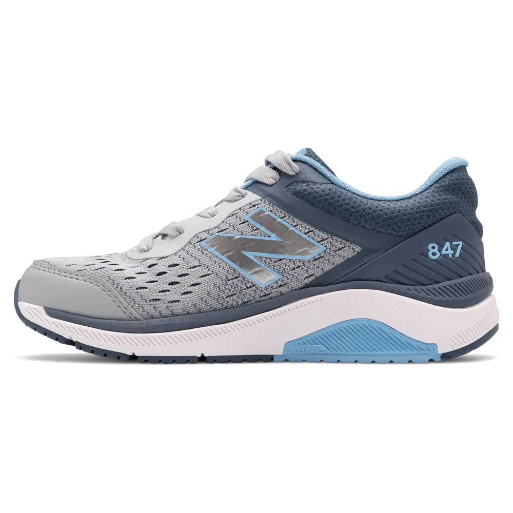 New Balance 847v4 Walking Shoe Light Aluminum Vintage Indigo/Team Carolina (Women's)