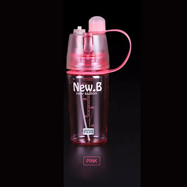 New Creative Sports Spray Water Bottle Portable Atomizing Cups Outdoor Cycling Sports Gym Drinking Drinkware Bottles 400ML 600ML