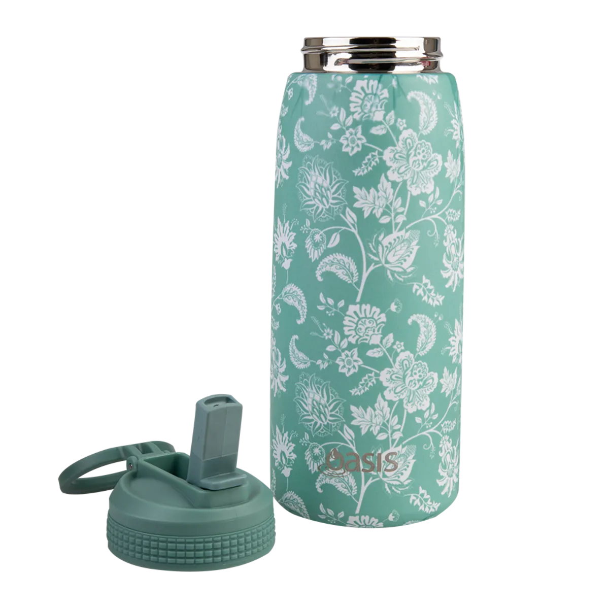 Oasis Insulated Sports Bottle with Sipper 780ml - Green Paisley