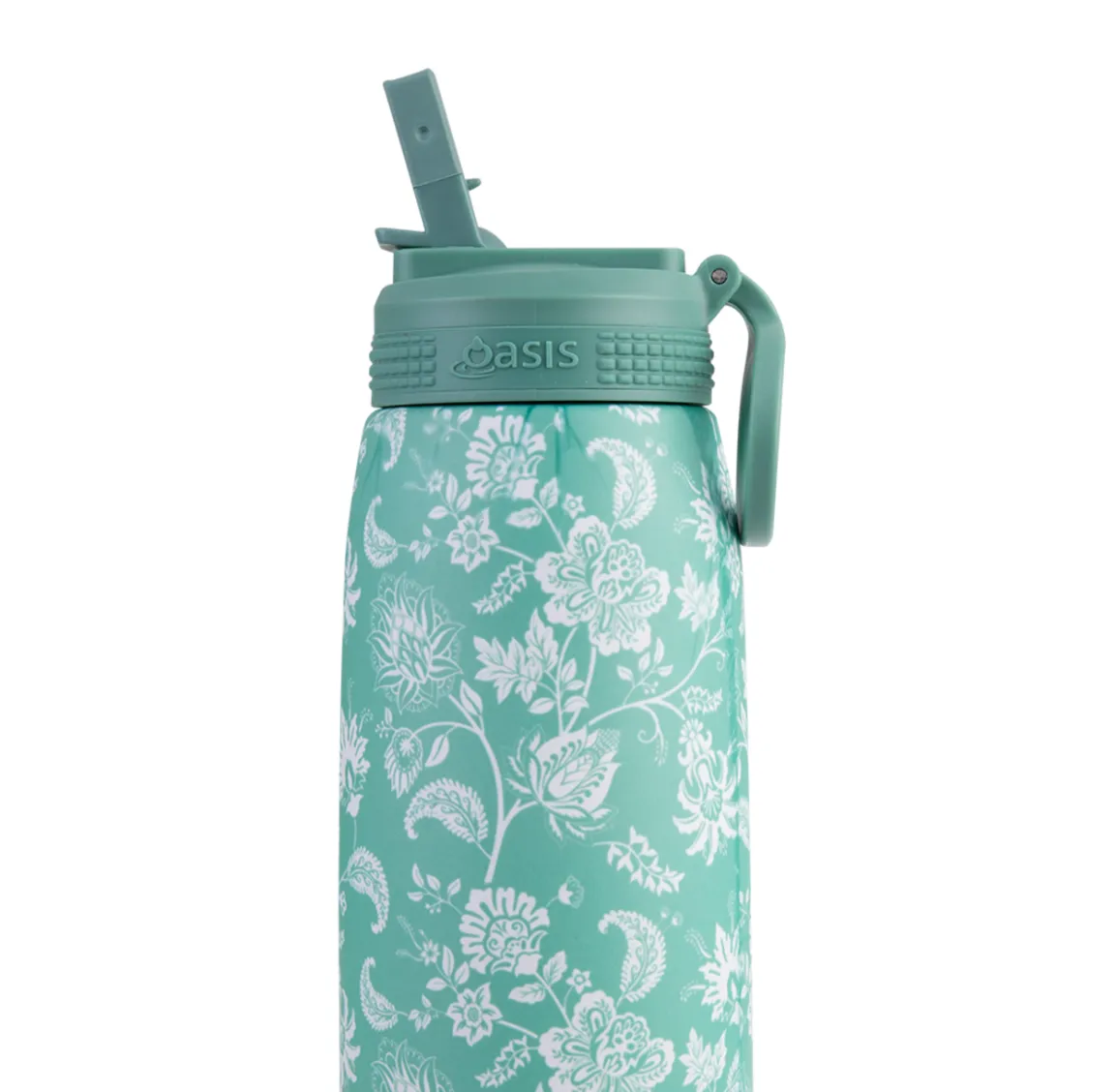 Oasis Insulated Sports Bottle with Sipper 780ml - Green Paisley