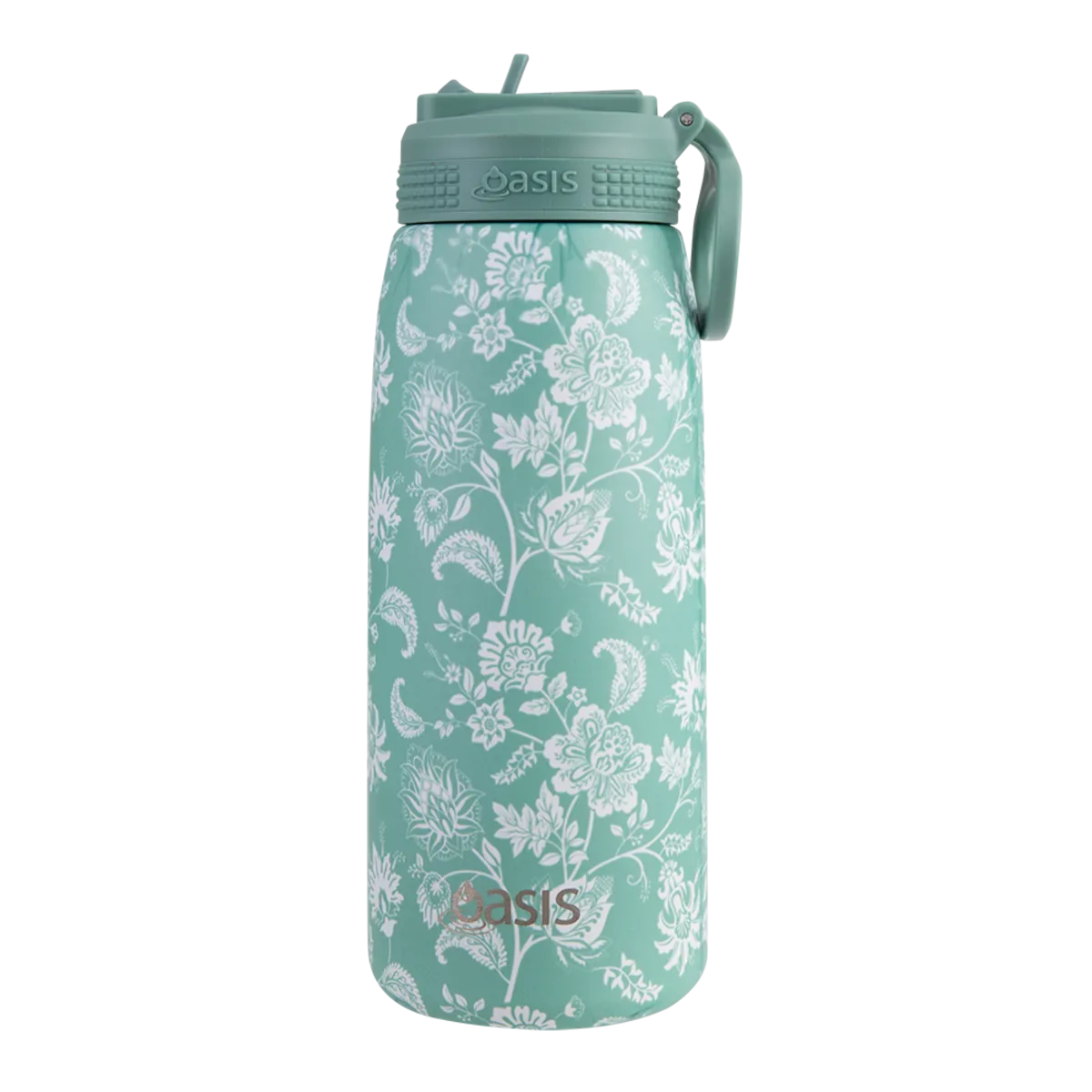 Oasis Insulated Sports Bottle with Sipper 780ml - Green Paisley