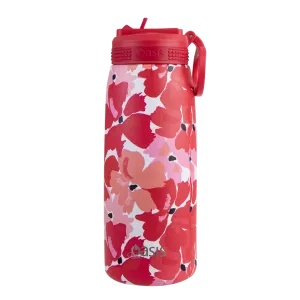 Oasis Insulated Sports Bottle with Sipper 780ml - Red Poppies