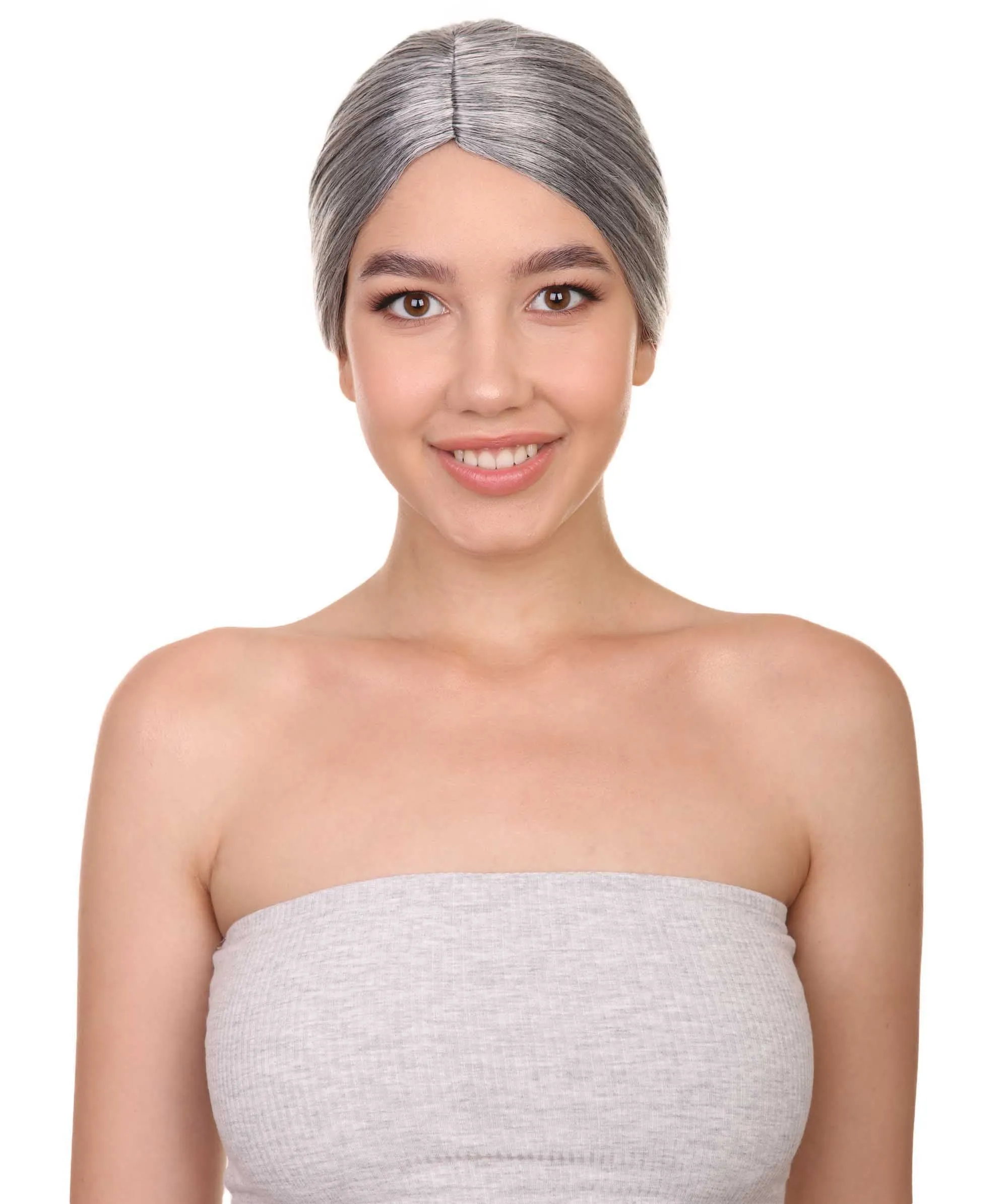 Old Lady Grey Womens Wig | Grandma Cosplay Halloween Wig | Premium Breathable Capless Cap