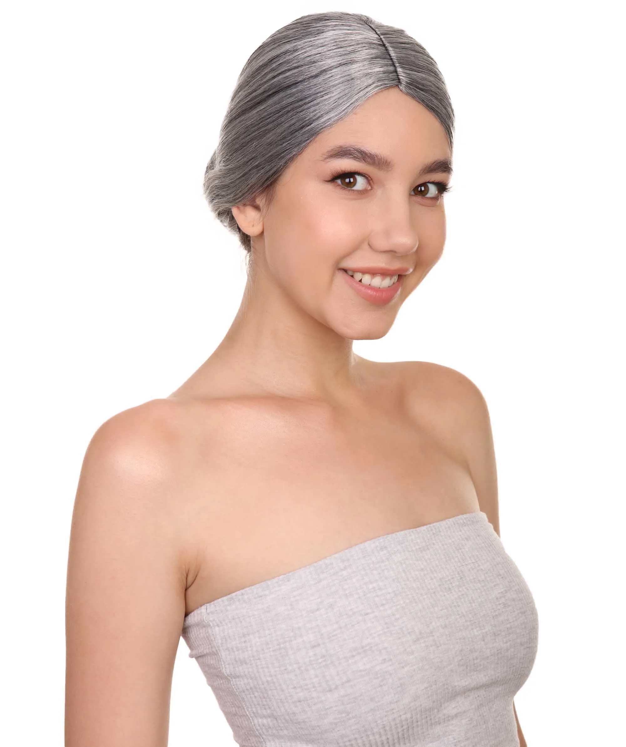 Old Lady Grey Womens Wig | Grandma Cosplay Halloween Wig | Premium Breathable Capless Cap