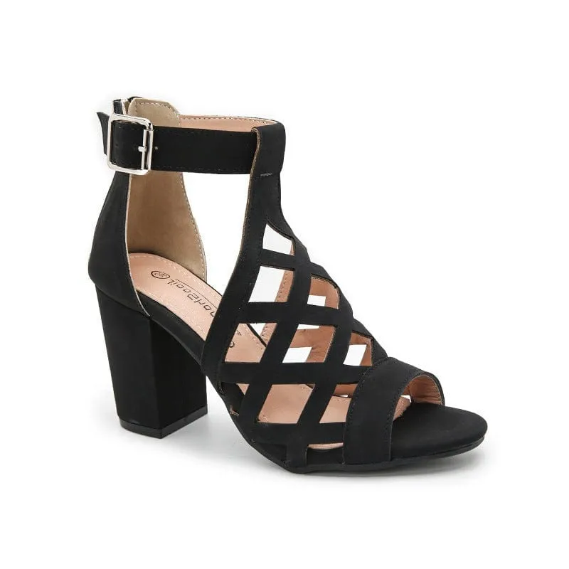 Peep Toe Chunky Heel Sandals