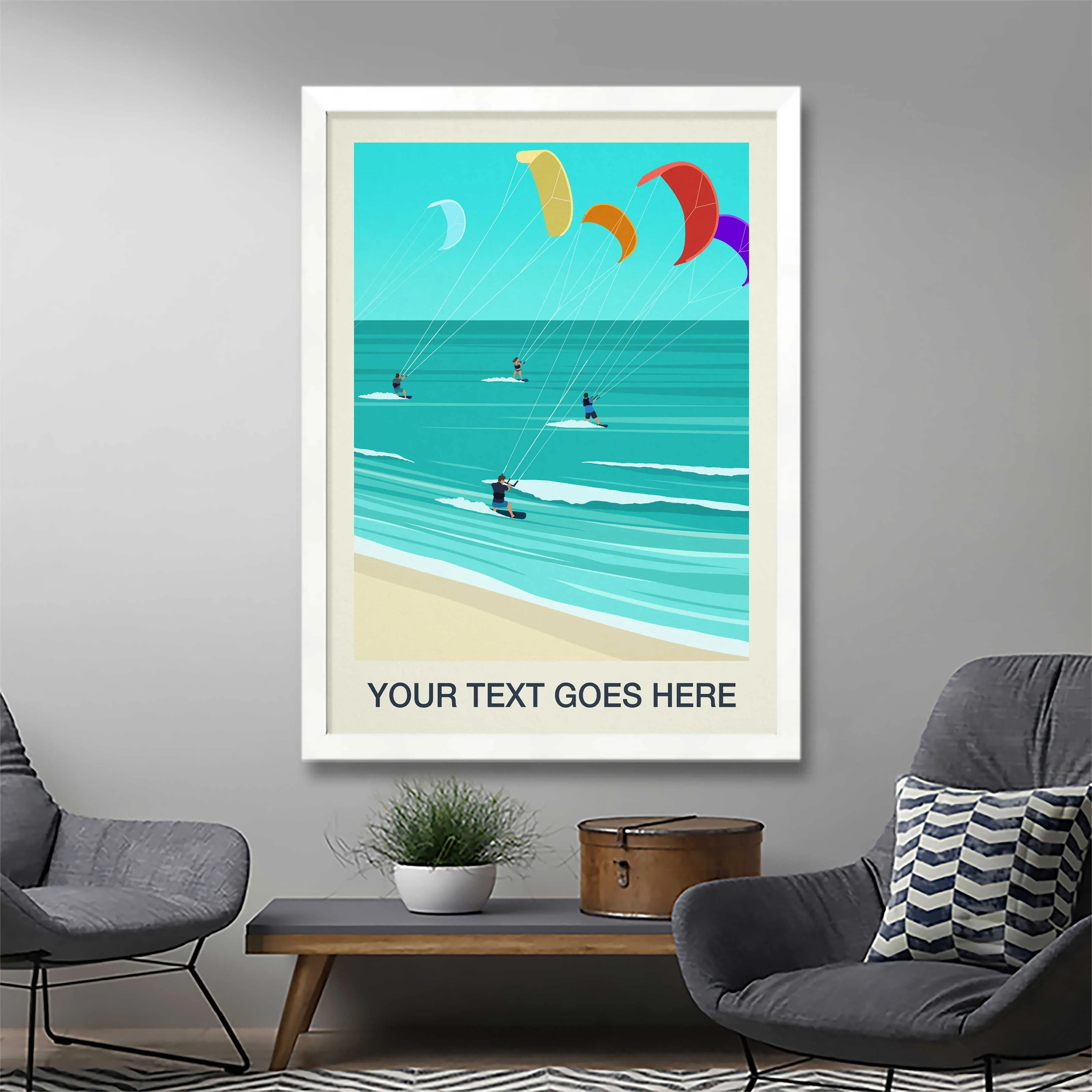 Personalised Kitesurfing Print