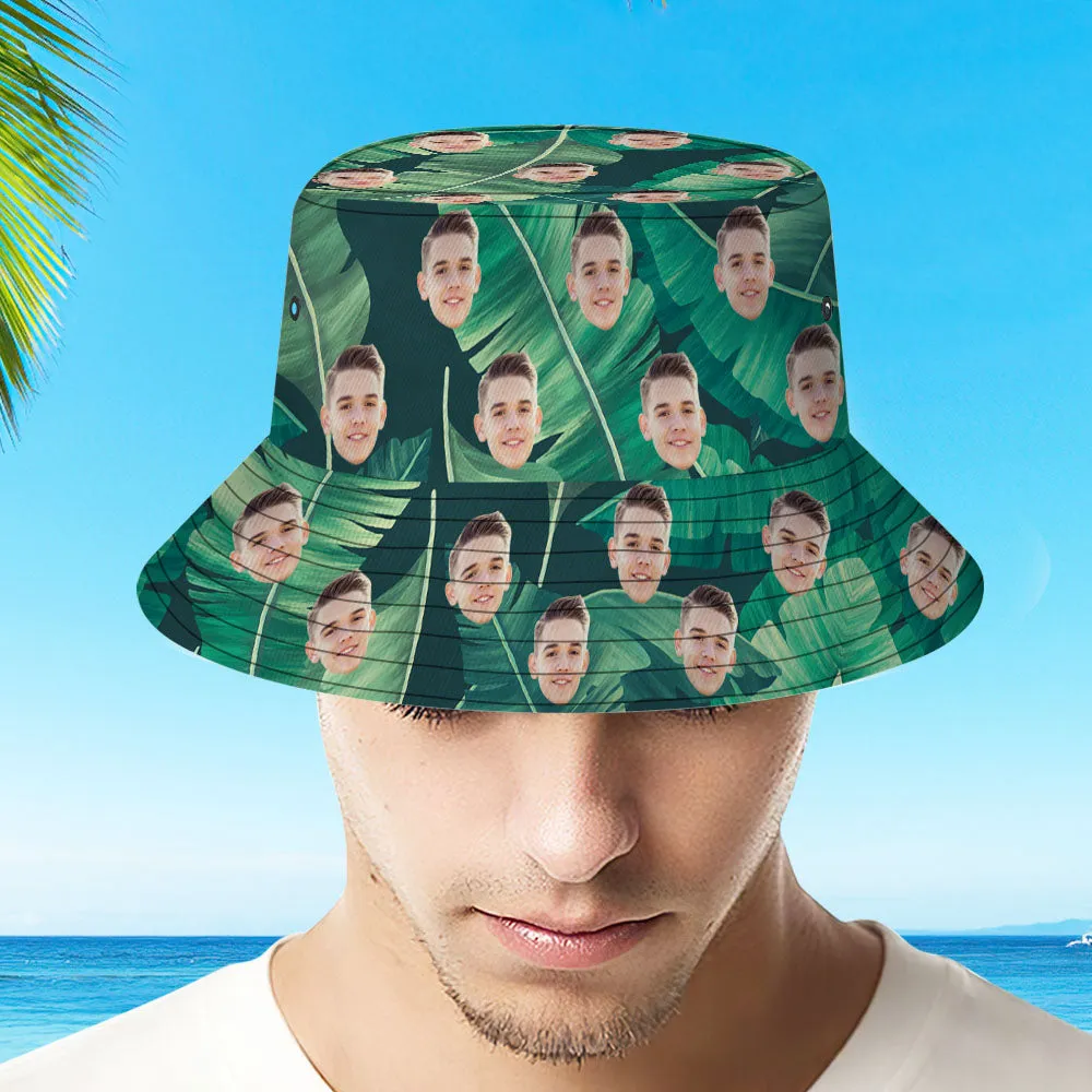 Personalised Leaves Hawaiian Fisherman Hat Bucket Hat Beach Sports Hat