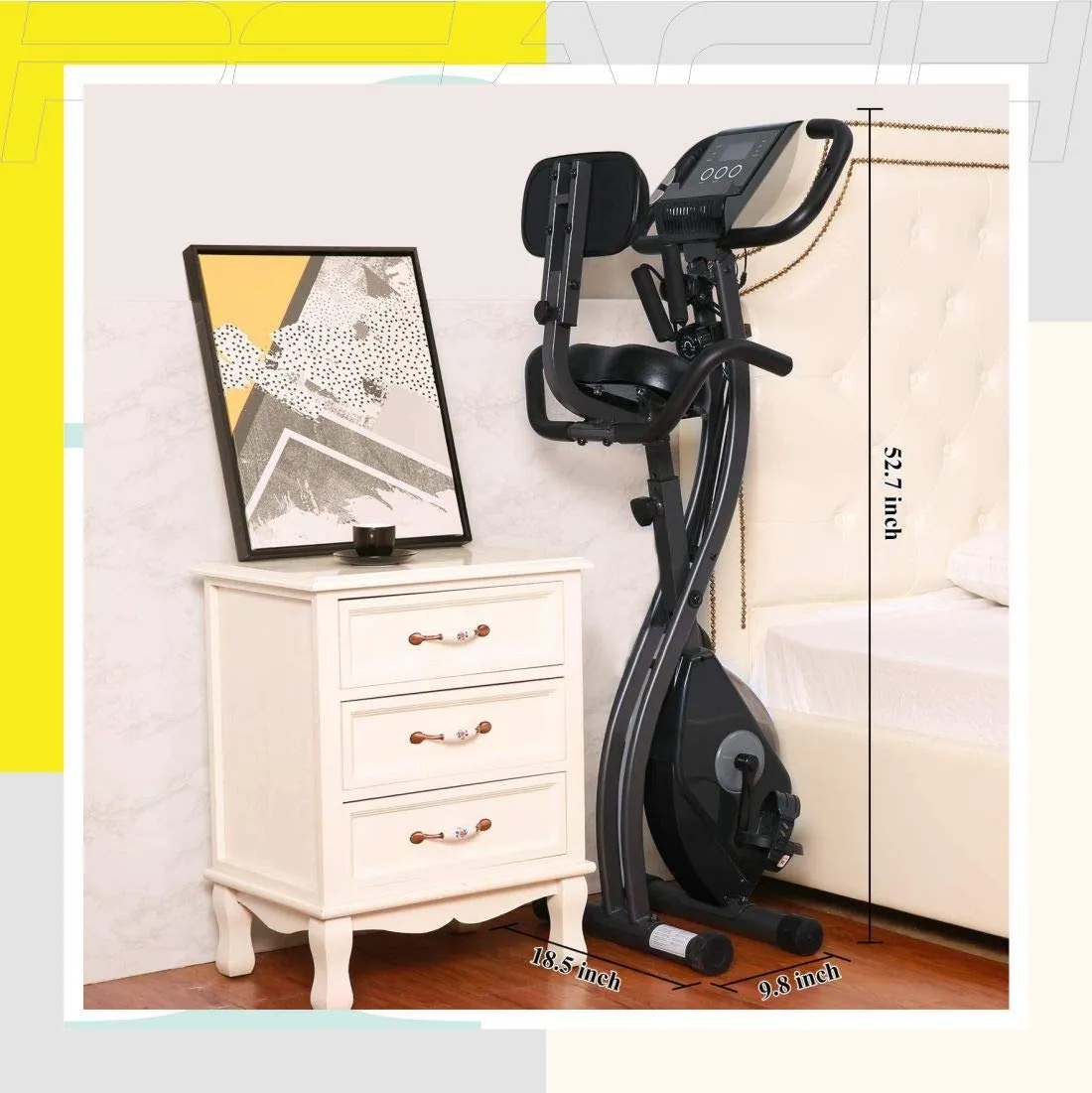 Reach Contempo Foldable Exercise Cycle Perfect for Home Gym | X-Bike with Back Support, Hand Support and Resistance Rope. Best Exercise Bike for Full Body Cardio Workouts.