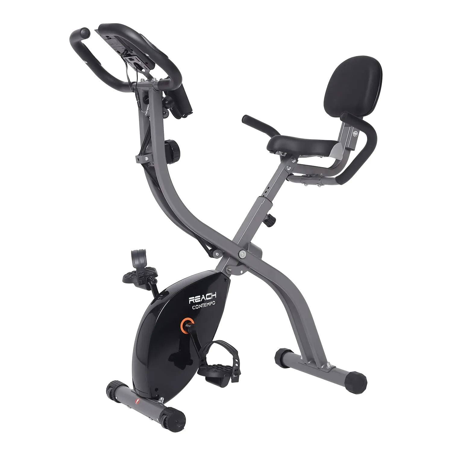 Reach Contempo Foldable Exercise Cycle Perfect for Home Gym | X-Bike with Back Support, Hand Support and Resistance Rope. Best Exercise Bike for Full Body Cardio Workouts.