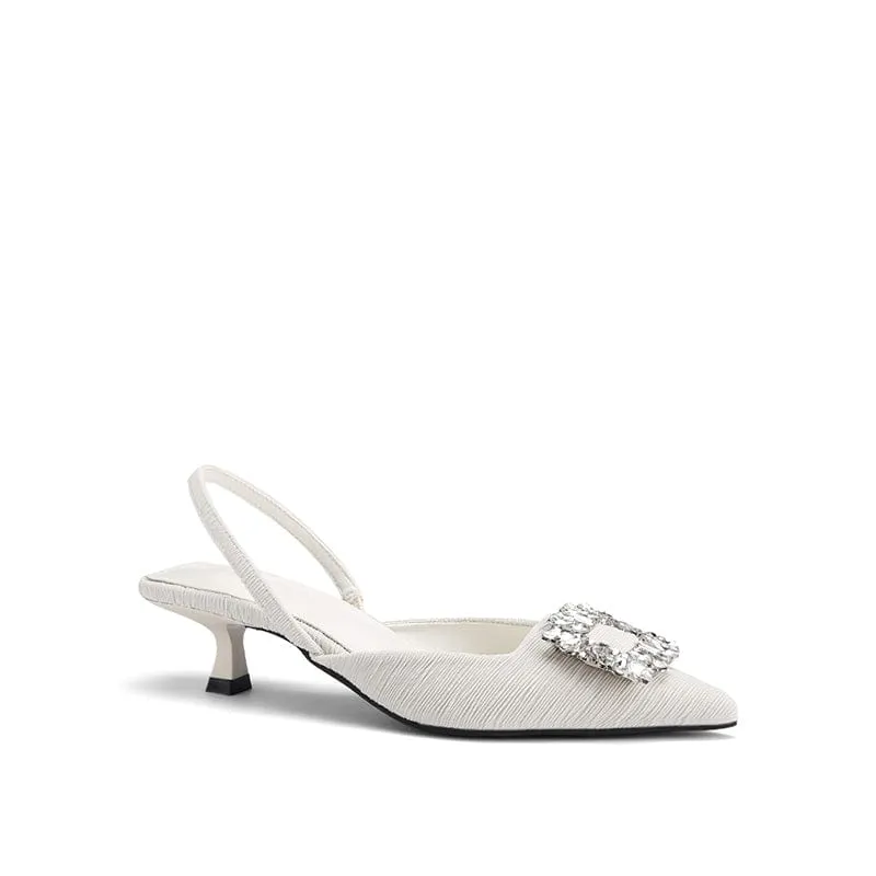 Rhinestone Tip Diamond Slingback sandals