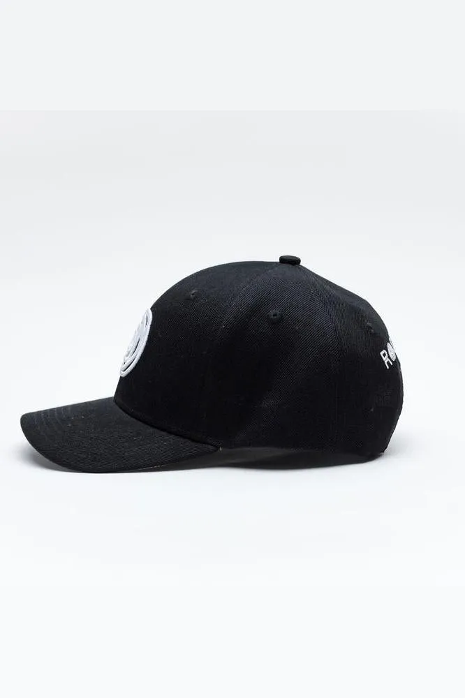 Rose Road Baseball Cap Black with White Logo