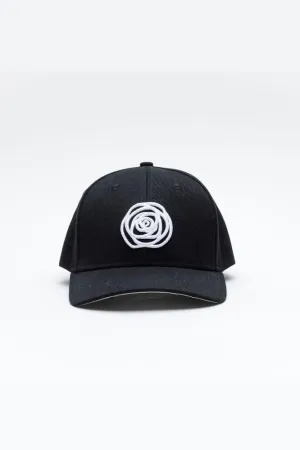 Rose Road Baseball Cap Black with White Logo