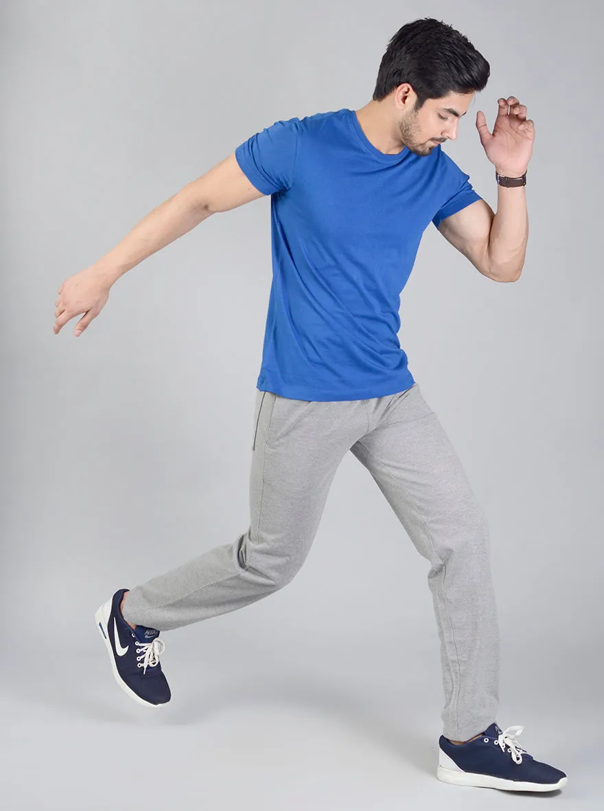 Royal Blue Solid Slim Fit T-shirt | JadeBlue