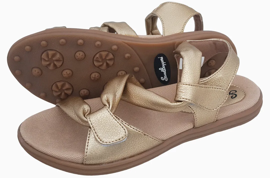 Sandbaggers: Women's Golf Sandals - Grace Gold